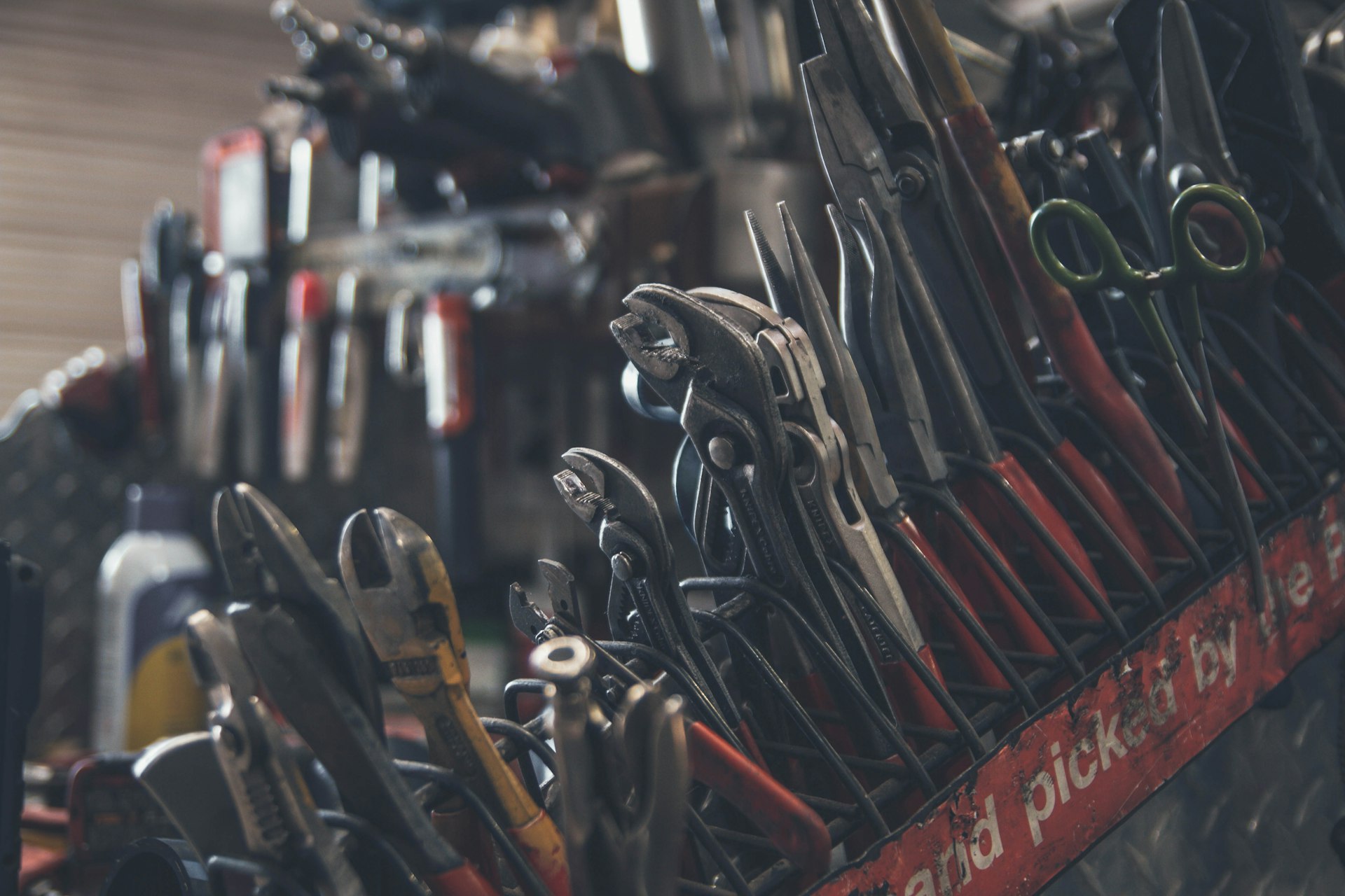 Aircraft maintenance tools in a shop